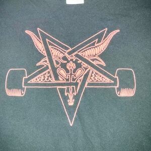 Thrasher Black Tee with Red Graphic